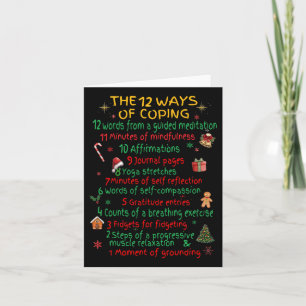 12 Ways Of Coping Funny Christmas Mental Health  Card