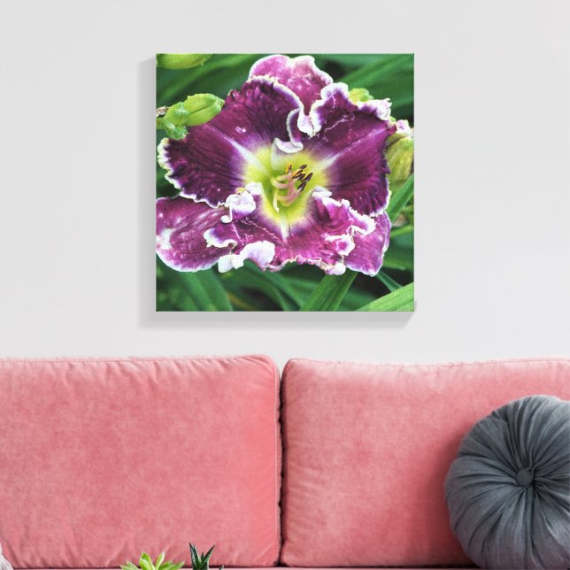 12"x12" Daylily Canvas Print (Insitu(LivingRoom))