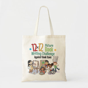 12 x 12 Against Book Bans Cream Character Tote