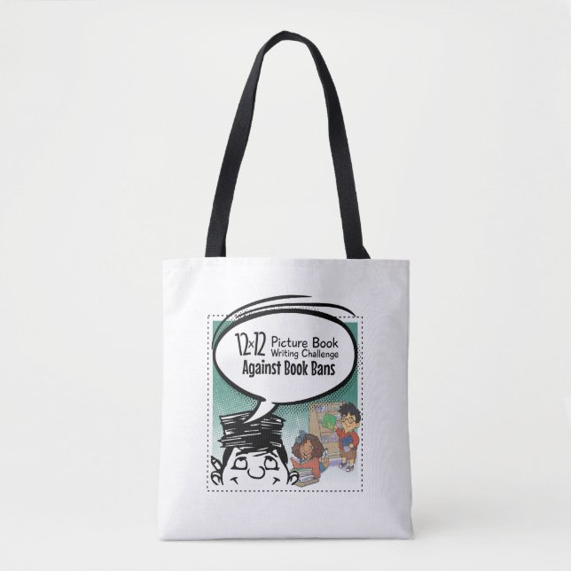 12 x 12 Against Book Bans Tote Bag (Front)