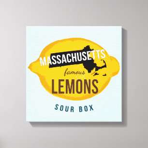 12" x 12" Massachusetts Famous Lemons Canvas Print