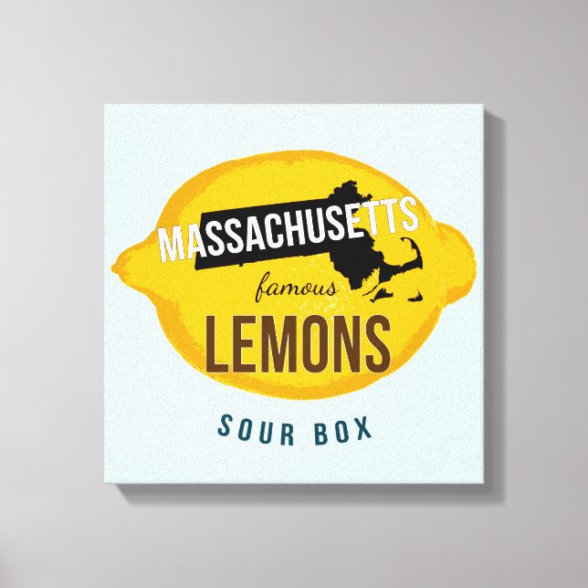 12" x 12" Massachusetts Famous Lemons Canvas Print (Front)