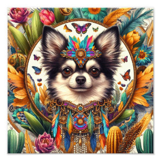 12" x 12" Print Pet Portrait Longhair Chihuahua