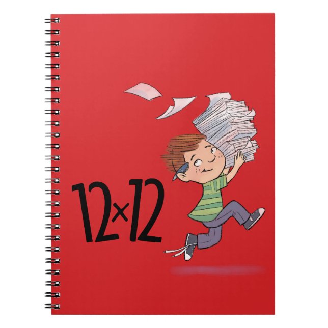12 x 12 Spiral Notebook Red (Front)