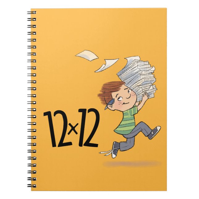 12 x 12 Spiral Paper Kid Notebook Yellow (Front)