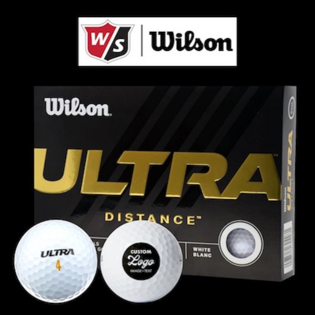 12 x Wilson Ultra 500 Custom Logo Golf Balls (Box of 12 Wilson Ultra 500 Distance custom logo golf balls.)