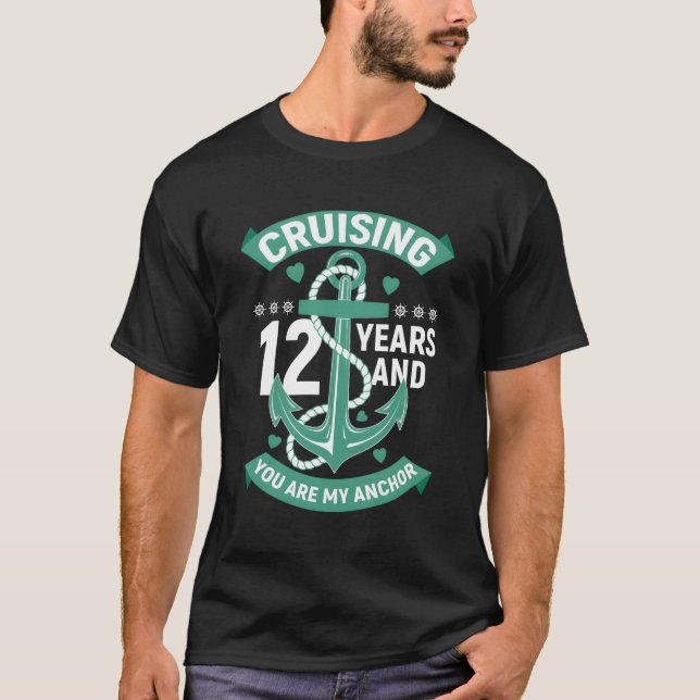 12 Year 12Th Anniversary Husband Cruise T-Shirt (Front)