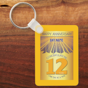 12 Year Golden Ray 12 Step CUSTOM NAME Key Ring
