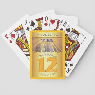 12 Year   Golden Ray 12 Step CUSTOM NAME Playing Cards