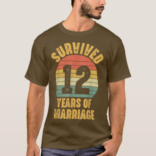 12 Year Marriage 12th Wedding Anniversary Couple M T-Shirt