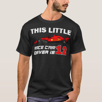 12 Year Old 12th Birthday Gift Boys Cool Kid Race  T-Shirt