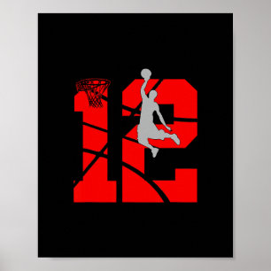 12 Year Old 12th Sketll Birthday Partytheme Boys G Poster