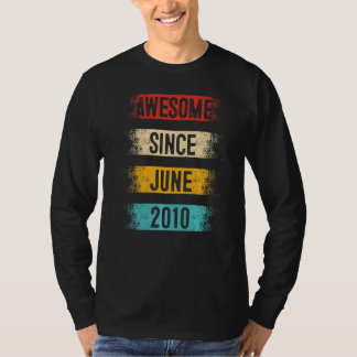 12 Year Old Awesome Since June 2010 12nd Birthday  T-Shirt