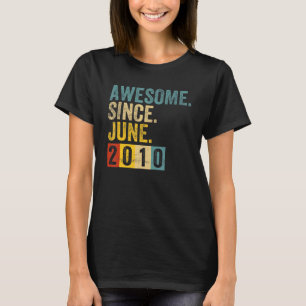 12 Year Old Awesome Since June 2010 12th Birthday T-Shirt