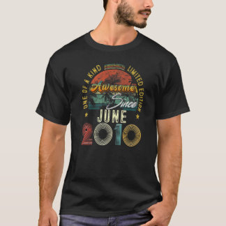 12 Year Old Awesome Since June 2010 12th Birthday T-Shirt