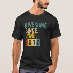 12 Year Old Awesome Since June 2010 12th Birthday T-Shirt