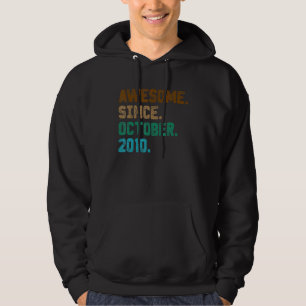 12 Year Old Awesome Since October 2010 12th Birth Hoodie