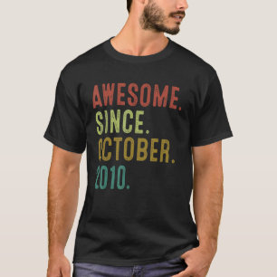 12 Year Old Awesome Since October 2010 12th Birth T-Shirt