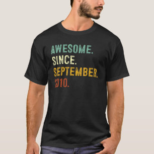 12 Year Old Awesome Since September 2010 12th Bday T-Shirt