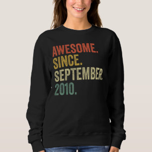 12 Year Old Awesome Since September 2010 12th Bir Sweatshirt