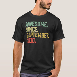 12 Year Old Awesome Since September 2010 12th Bir T-Shirt