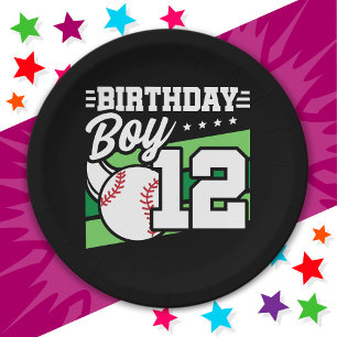 12 Year Old Baseball Party Theme 12th Birthday Boy Paper Plate