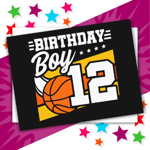 12 Year Old Basketball Party 12th Birthday Boy Postcard