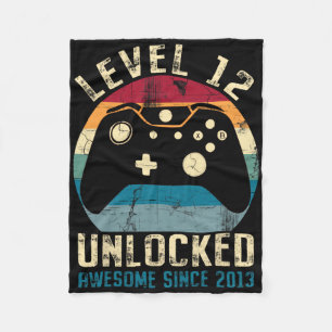 12 Year Old Birthday 12th Son Boy Gamer Awesome Si Fleece Blanket