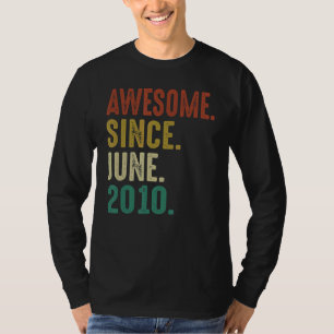 12 Year Old Birthday  Awesome Since June 2010 T-Shirt