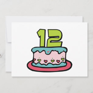 12 Year Old Birthday Cake Card
