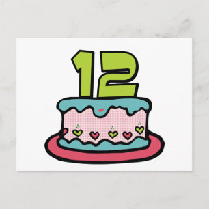 12 Year Old Birthday Cake Postcard