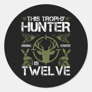 12 Year Old Birthday Hunting Duck Deer Hunter 12th Classic Round Sticker