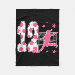 12 Year Old Birthday Soccer Lover 12th Soccer Them Fleece Blanket