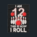 12 Year Old Bowling Party 12th Birthday Is How I R Fleece Blanket<br><div class="desc">12 Year Old Bowling Party 12th Birthday Is How I Roll</div>