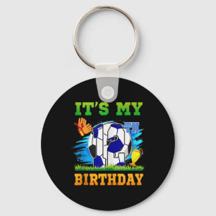 12 Year Old Boy Its My 12th Birthday Soccer Theme  Key Ring