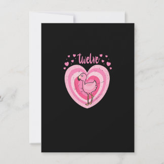 12 Year Old Cute Flamingo Birthday Girl 12th B-day Invitation