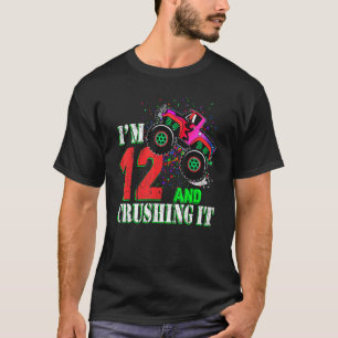 12 Year Old Girl 12th Birthday Monster Truck Boy C T-Shirt