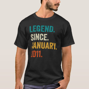 12 Year Old Legend Since January 2011 12th Birthd T-Shirt
