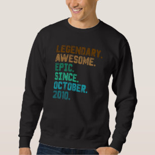 12 Year Old  Legend Since October 2010 12th Birthd Sweatshirt