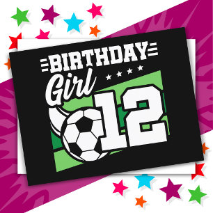 12 Year Old Soccer Football 12th Birthday Girl Postcard