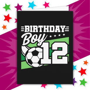 12 Year Old Soccer Football Kids 12th Birthday Boy Card