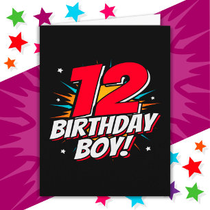 12 Year Old Superhero Birthday Boy 12th Birthday Card