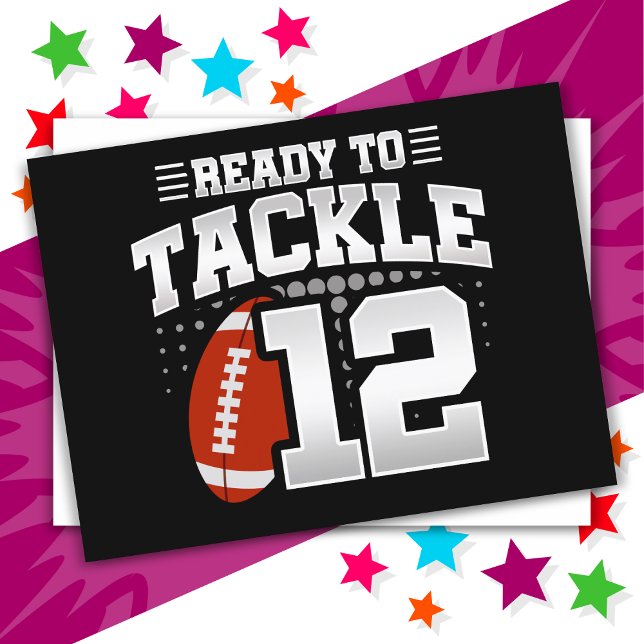 12 Year Old Tackle Football Party 12th Birthday Postcard (Creator Uploaded)