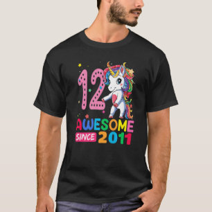 12 Year Old Unicorn Flossing 12th Birthday Girl T T-Shirt