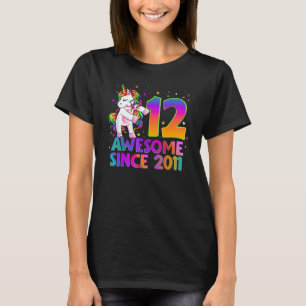 12 Year Old Unicorn Flossing 12th Birthday Girl Un T-Shirt