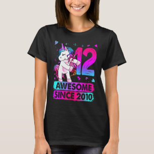 12 Year Old Unicorn Flossing 12th Birthday Unicorn T-Shirt
