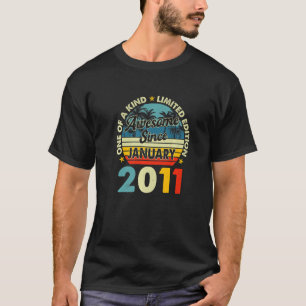 12 Year Old  Vintage January 2011 12th Birthday Re T-Shirt