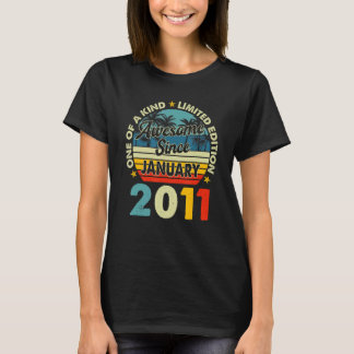 12 Year Old  Vintage January 2011 12th Birthday Re T-Shirt