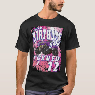 12 Year Olds  Monster Truck Themed Birthday Boy T-Shirt