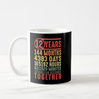 12 Year Wedding Anniversary Gifts for Her Him Coup Coffee Mug